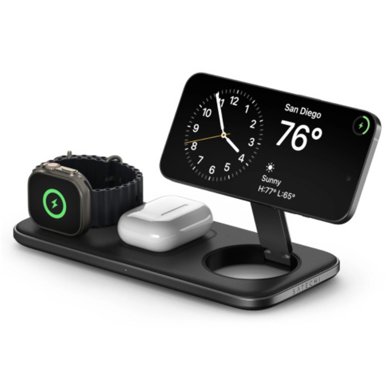 Зарядний пристрій Satechi Trio Qi2 Pad Space Grey (ST-QTPM-EA)