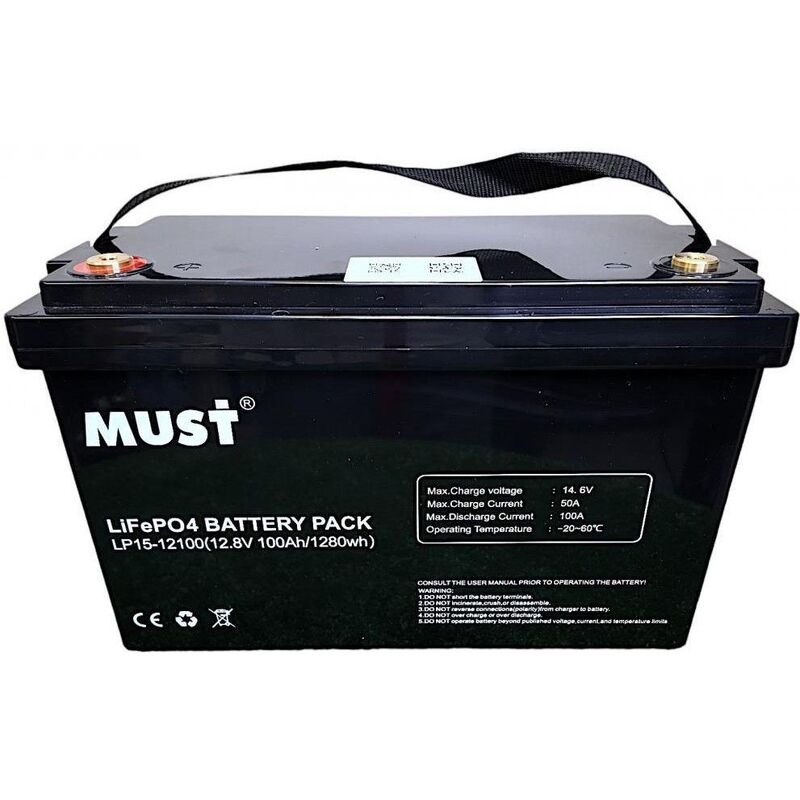 Аккумулятор LiFePO4  Must LP15-12100 BT (4S 12V/100Ah Dis/Ch: 100A/100A)