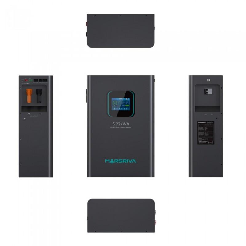 Аккумуляторная батарея Marsriva LiFePO4,  51.2V/102Ah, 5.22KWH, wall mounted MR-LFP48-100-WMD - фото 1