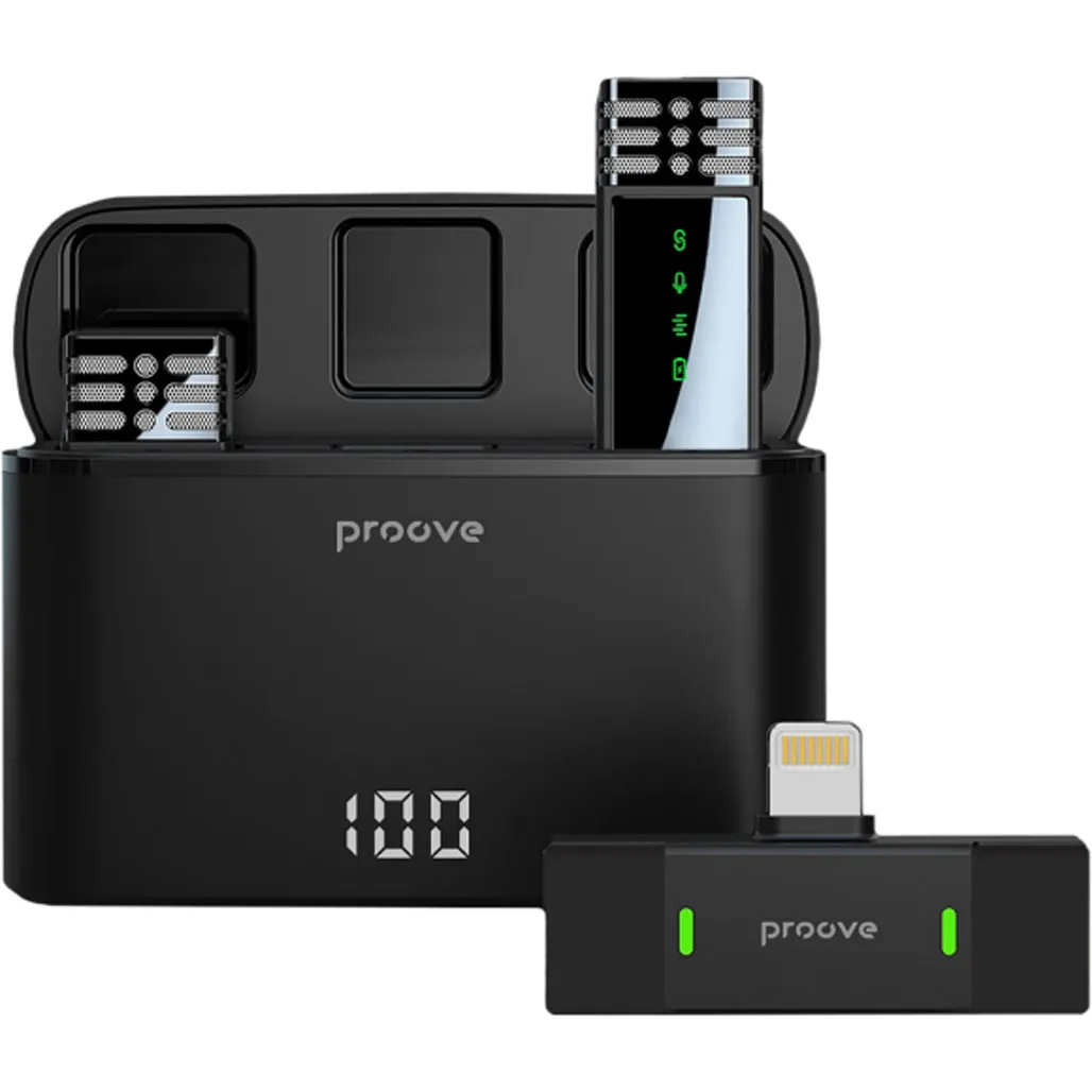 Бездротовий петличний мікрофон Proove Record Lightning black PMRC00010102