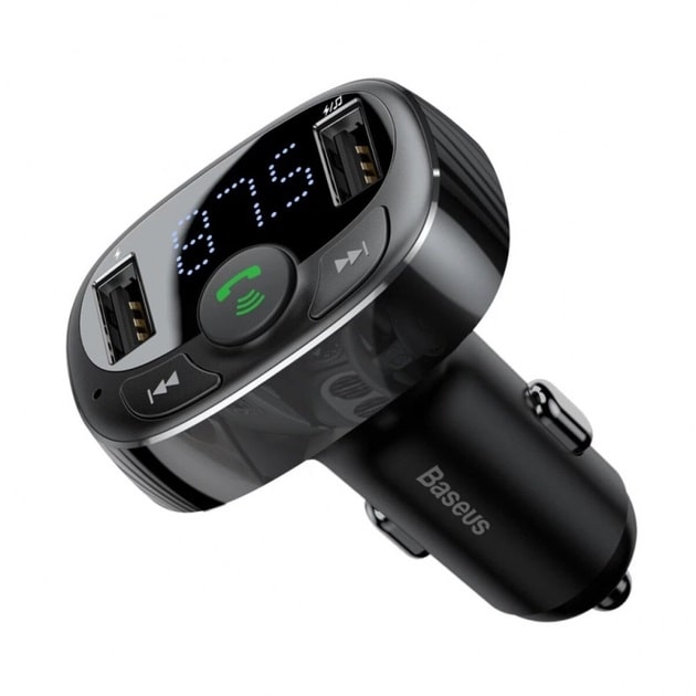 АЗУ с FM-модулятором Baseus FM Launcher S-09A Standart Edition 2.4A 2USB Black (CCMT000301) - фото 1