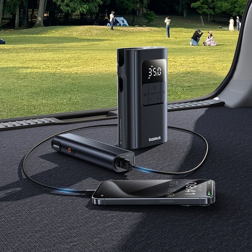 Автомобильный насос Baseus PrimeTrip VA1 Wired and Wireless 2-in-1 Tire Inflator Cosmic Black (C11169001121-00) - фото 2 Автомобильный насос Baseus PrimeTrip VA1 Wired and Wireless 2-in-1 Tire Inflator Cosmic Black (C11169001121-00) - фото 2