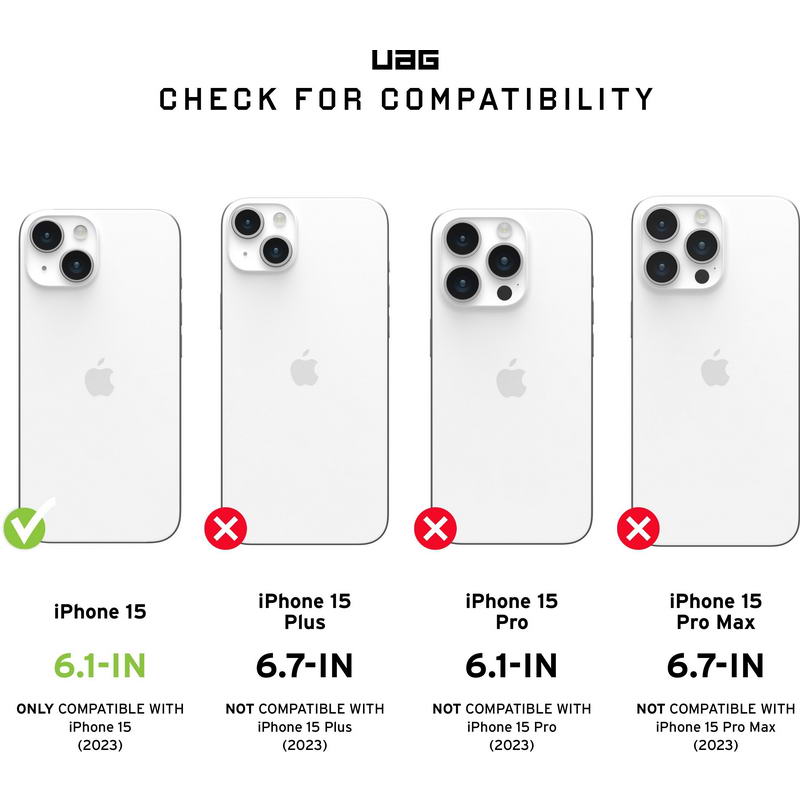 Чохол UAG для Apple iPhone 15 Essential Armor Magsafe, Black (114288114040) - фото 9