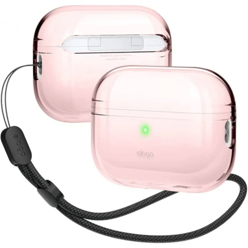 Чехол Elago Clear Case with Nylon Lanyard Lovely Pink for Airpods Pro 2nd Gen (EAPP2CL-BA+ROSTR-LPK) - фото 2 Чехол Elago Clear Case with Nylon Lanyard Lovely Pink for Airpods Pro 2nd Gen (EAPP2CL-BA+ROSTR-LPK) - фото 2