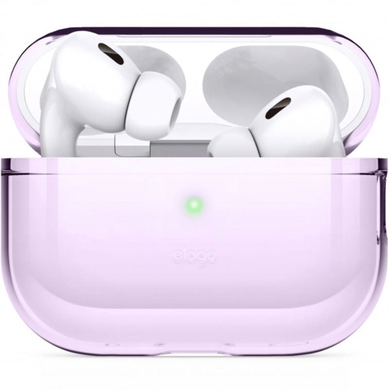 Чехол Elago Clear Case with Nylon Lanyard Lavender for Airpods Pro 2nd Gen (EAPP2CL-BA+ROSTR-LV) - фото 1