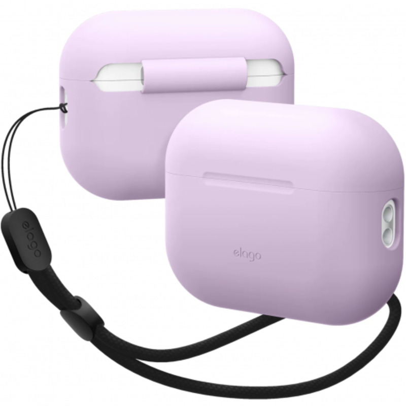 Чохол Elago Silicone Basic Case with Nylon Lanyard Lavender for Airpods Pro 2nd Gen (EAPP2SC-BA+ROSTR-LV)