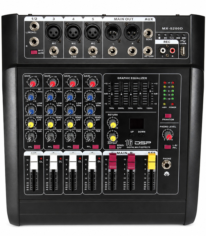 4-х канальний Bluetooth аудіо мікшер з USB GOLON Mixer BT 5300D/5200D 4ch od-sp2382