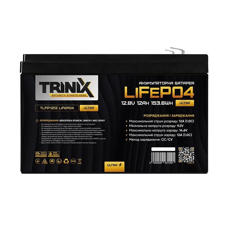 Аккумуляторная батарея 12 Ah 12V Trinix TLFP-1212 Ultra LiFePO4 (44-00082) - фото 2