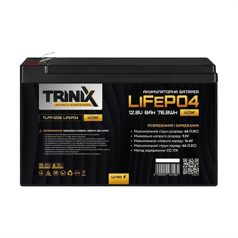 Акумуляторна батарея 6 Ah 12V Trinix TLFP-1206 Ultra LiFePO4 (44-00081) - фото 1 Акумуляторна батарея 6 Ah 12V Trinix TLFP-1206 Ultra LiFePO4 (44-00081) - фото 1