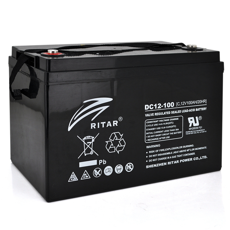Акумуляторна батарея CARBON RITAR DC12-100C, Black Case, 12V 100.0Ah Q1