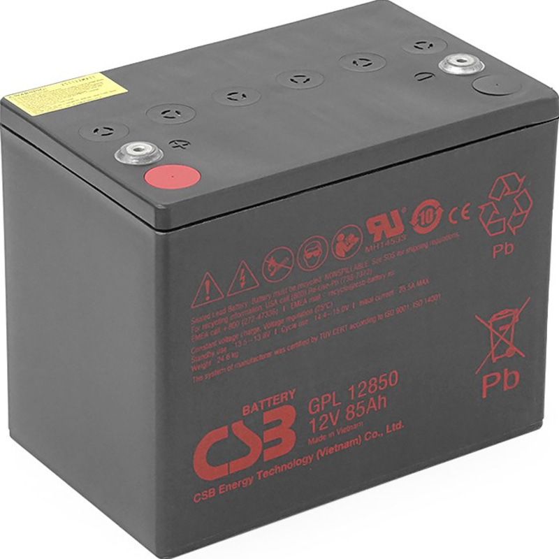 Акумуляторна батарея CSB GPL12850, 12V 85Ah (261х168х213 (220), 24.6 kg. black