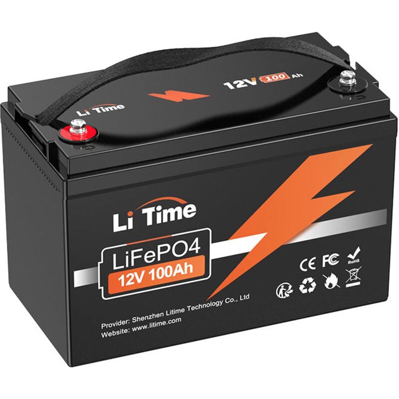 Акумулятор LiTime LiFePO4 12.8V 100Ач 1280Wh, (100/100A) M8, 329*172*214mm