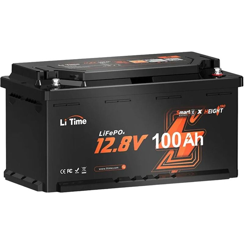 Аккумуляторная батарея с Bluetooth 12.8В 100А*ч LiFePO4 LiTime H190 L12V100-100-H190-BT-4-AC150