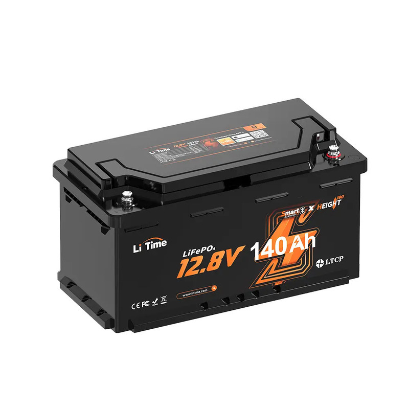Акумуляторна батарея з Bluetooth 12.8В 140А*год LiFePO4 LiTime H190 L12V140-150-H190-BT-4-AC150
