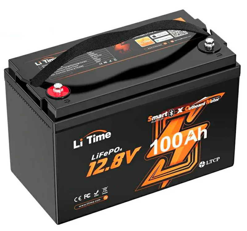 Аккумуляторная батарея с Bluetooth 12.8В 100А*ч LiFePO4 LiTime OBM L12V100-100-OBM-BT-4-A100