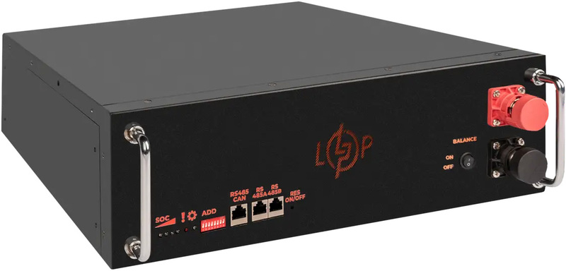 Аккумулятор LogicPower LiFePO4 51,2V - 100 Ah (5120Wh) (BMS SP 100A/50А) RM RS485/CAN LCD BL - фото 3