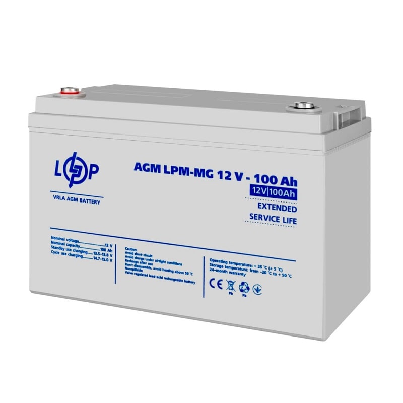 Аккумулятор для ИБП LogicPower LPM MG 12В 100 Ач (3877) - фото 1 Аккумулятор для ИБП LogicPower LPM MG 12В 100 Ач (3877) - фото 1