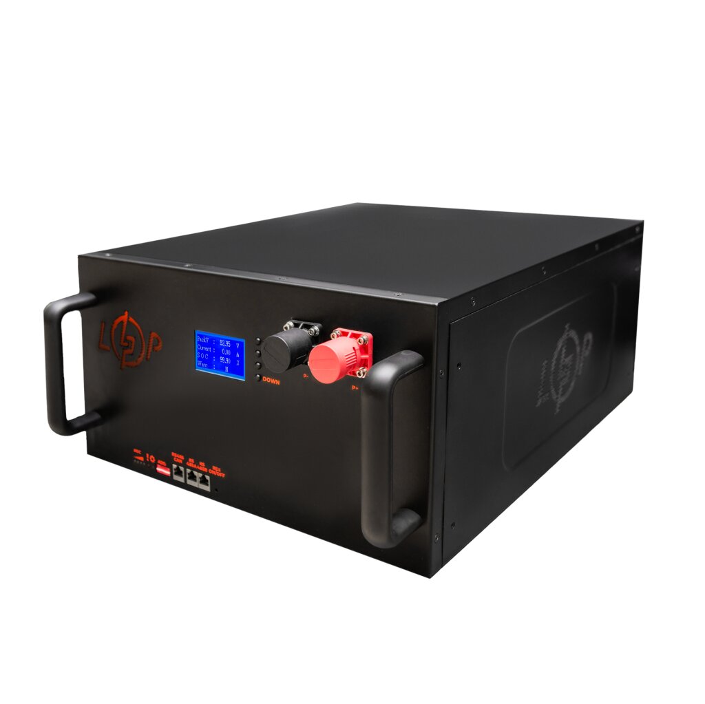 Акумулятор LogicPower LiFePO4 51,2V - 100 Ah 5120Wh Smart BMS 200A/100А с LCD метал Smart RM (23988) - фото 1 Акумулятор LogicPower LiFePO4 51,2V - 100 Ah 5120Wh Smart BMS 200A/100А с LCD метал Smart RM (23988) - фото 1