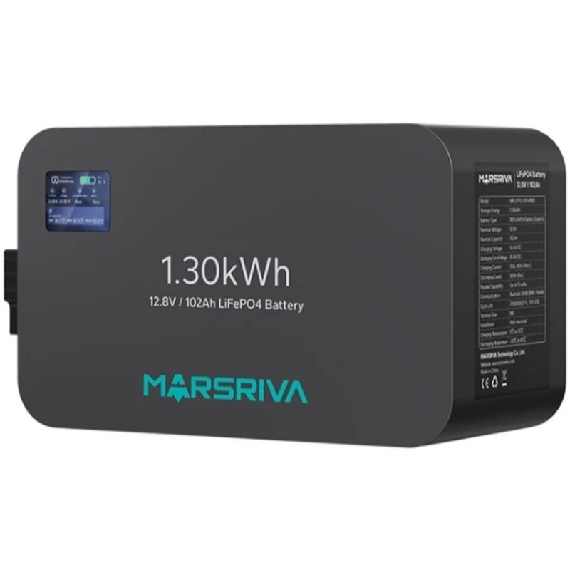 Акумуляторна батарея Marsriva LiFePO4, 12.8V/102Ah, 1.30kWh, MR-LFP12-100-WMD - фото 2