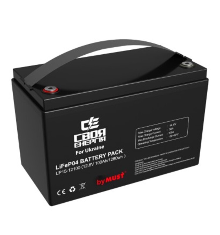 Акумуляторна батарея MUST LiFePO4 LP1500-12100 12V 100Ah