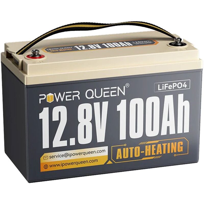 Акумуляторна батарея LiFePO4 Power Queen 12.8V 100Ah H190, 1280Wh, BMS 100A, 329*172*214 мм