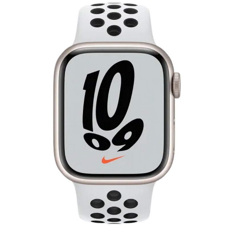 Вживаний Apple Watch Nike Series 7 GPS 45mm Starlight Aluminum Case w. Pure Platinum/Black Nike Sport Band (MKNA3) - фото 1 Вживаний Apple Watch Nike Series 7 GPS 45mm Starlight Aluminum Case w. Pure Platinum/Black Nike Sport Band (MKNA3) - фото 1