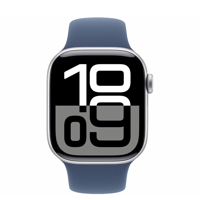 Смарт-годинник Apple Watch Series 10 GPS 42mm Silver Alu. Case w. Denim Sport Band - S/M (MWWA3) - фото 1