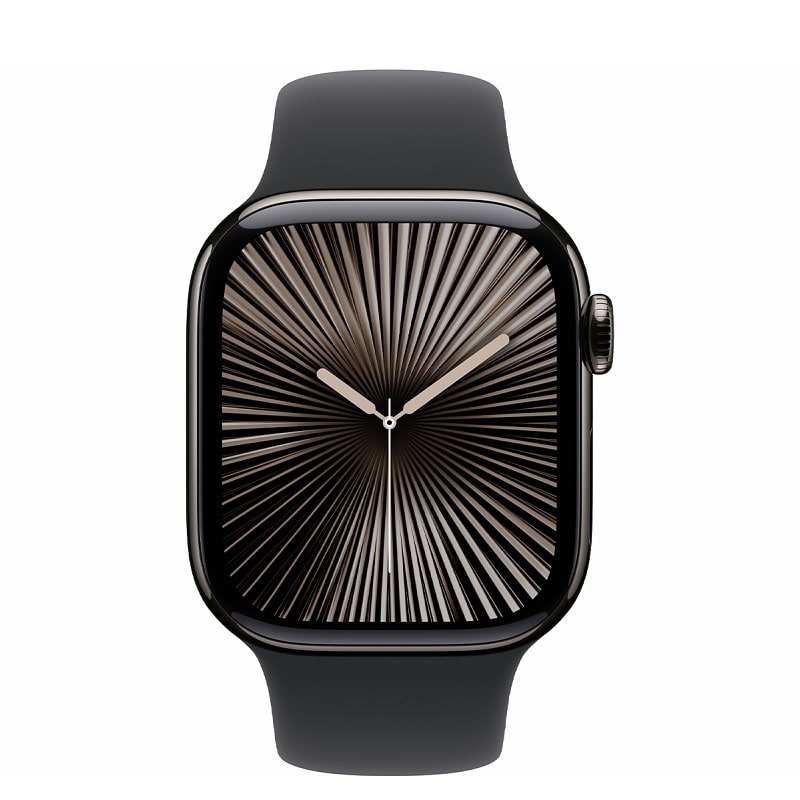 Смарт-годинник Apple Watch Series 10 GPS + Cellular 42mm Slate Titanium Case w. Black Sport Band - M/L (MWXH3) - фото 1