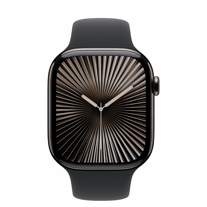Смарт-годинник Apple Watch Series 10 GPS + Cellular 46mm Slate Titanium Case w. Black Sport Band - M/L (MWYE3) - фото 1