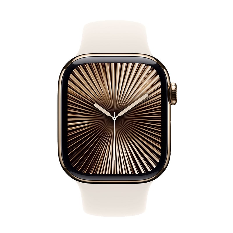 Смарт-годинник Apple Watch Series 10 GPS + Cellular 42mm Gold Titanium Case w. Starlight Sport Band - M/L (MX073) - фото 1 Смарт-годинник Apple Watch Series 10 GPS + Cellular 42mm Gold Titanium Case w. Starlight Sport Band - M/L (MX073) - фото 1