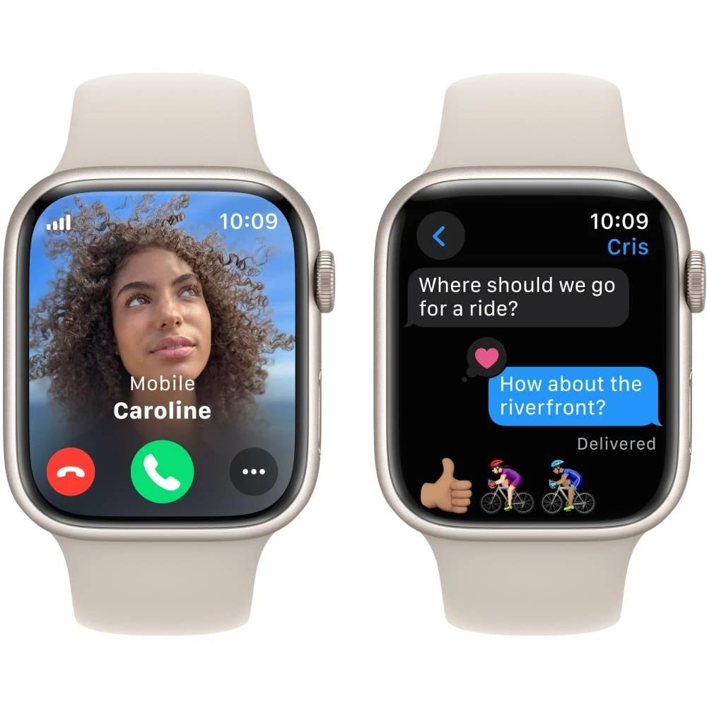 Apple Watch Series 9 GPS 41mm Starlight Aluminum Case w. Starlight Sport Band - S/M (MR8T3) - фото 2 Apple Watch Series 9 GPS 41mm Starlight Aluminum Case w. Starlight Sport Band - S/M (MR8T3) - фото 2