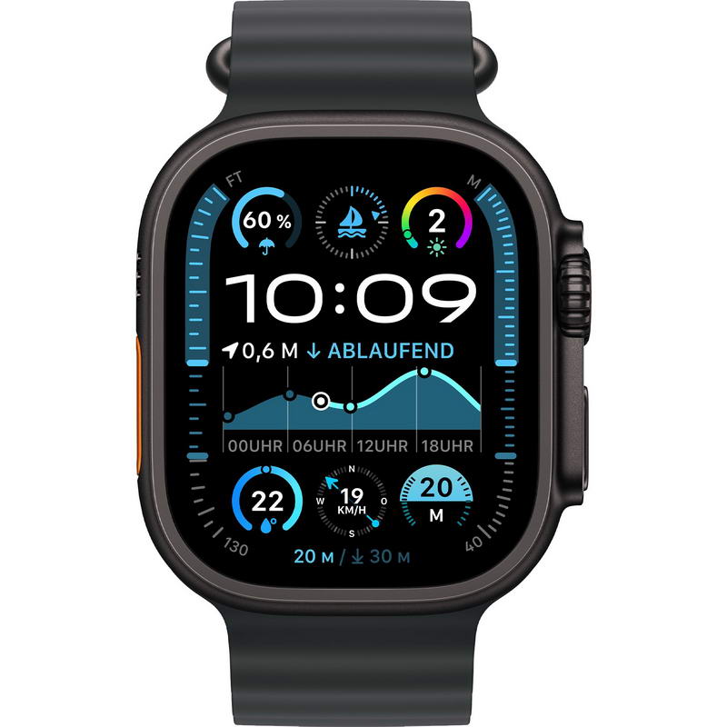 Apple Watch Ultra 2 2024 GPS + Cellular 49mm Black Titanium Case with Black Ocean Band (MX4P3) - фото 1 Apple Watch Ultra 2 2024 GPS + Cellular 49mm Black Titanium Case with Black Ocean Band (MX4P3) - фото 1