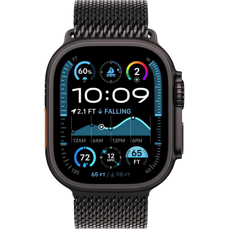 Apple Watch Ultra 2 2024 GPS + Cellular 49mm Black Titanium Case with Black Titanium Milanese Loop - Large (MYTC3) - фото 1