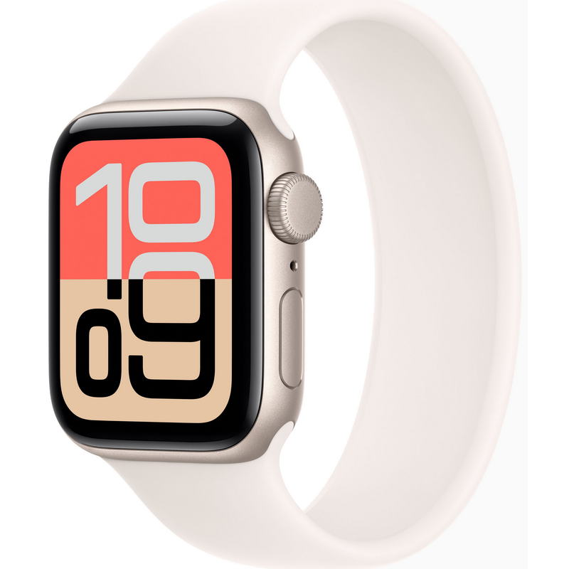 Apple Watch SE 3 GPS + Cellular 44mm Starlight Aluminum Case with Starlight Sport Band - M/L (MEPF4)