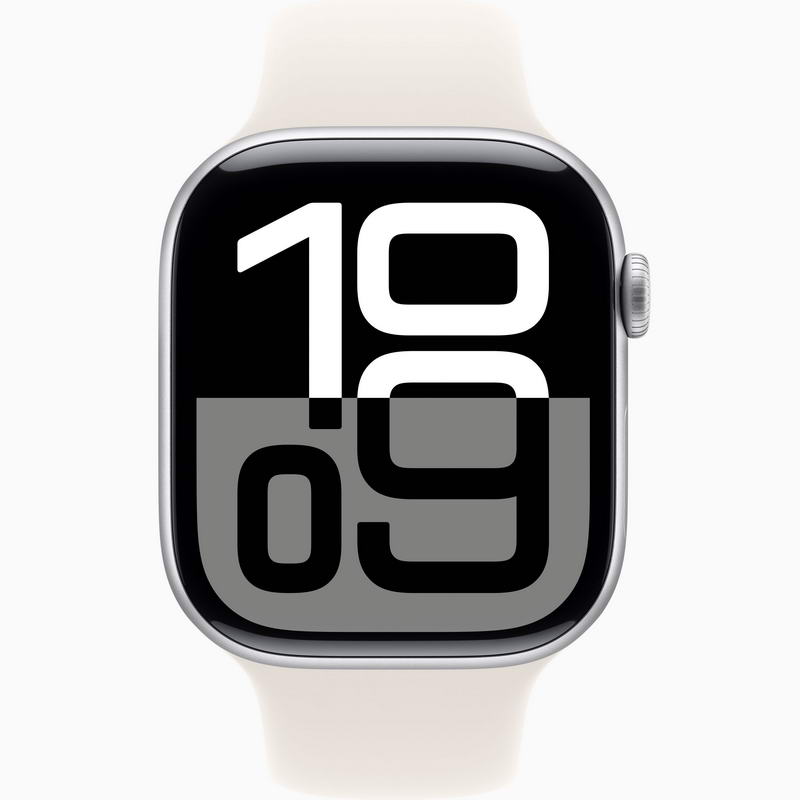 Смарт-годинник Apple Watch Series 10 GPS 46mm Silver Aluminum Case w. Starlight Sport Band - M/L (MWX03+MXM73) - фото 1