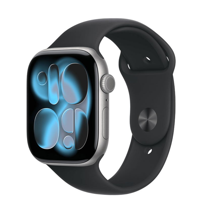 Apple Watch Series 11 GPS 46mm Space Gray Aluminum Case with Black Sport Band - M/L (MEV44)