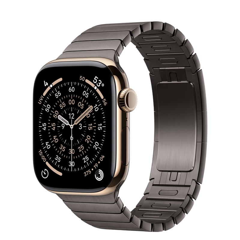 Apple Watch Series 11 GPS + Cellular 42mm Gold Titanium Case with Slate Link Bracelet (MF9M4+MXMD3)