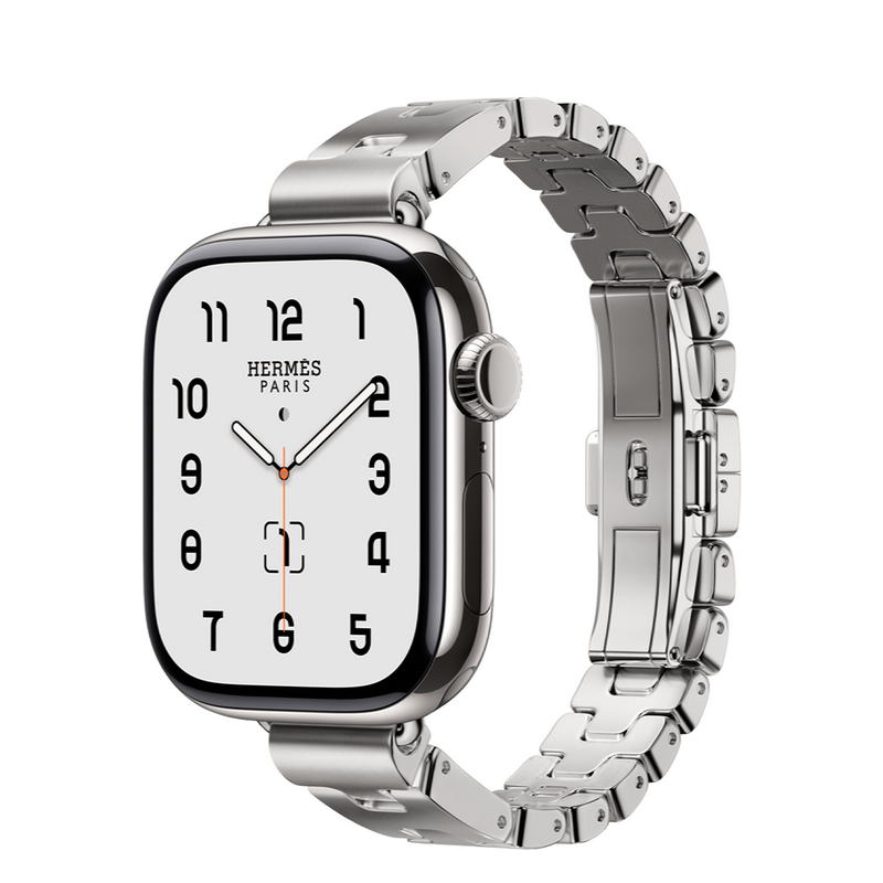 Apple Watch Hermès Series 11 GPS + Cellular 42mm Silver Titanium Case with Satiné Grand H Fin - Small (MF9P4+MGLT4) Apple Watch Hermès Series 11 GPS + Cellular 42mm Silver Titanium Case with Satiné Grand H Fin - Small (MF9P4+MGLT4)