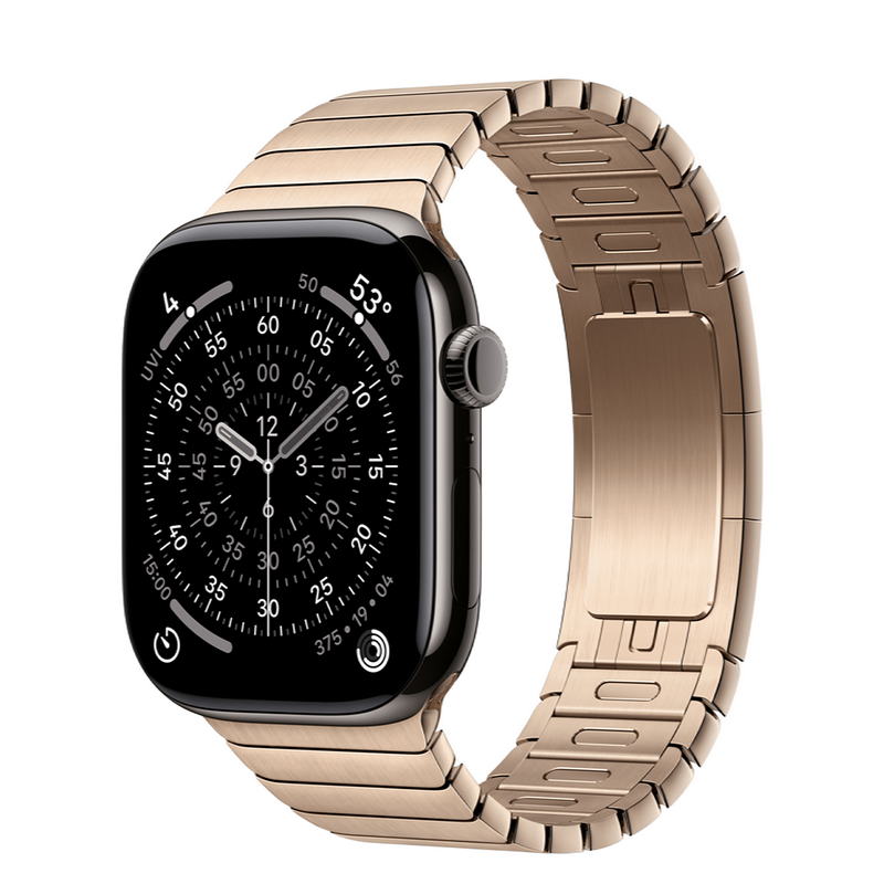 Apple Watch Series 11 GPS + Cellular 46mm Slate Titanium Case with Gold Link Bracelet (MFC14+MXMH3)