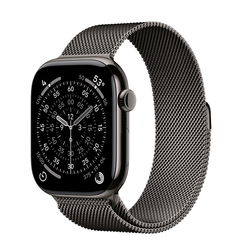 Apple Watch Series 11 GPS + Cellular 46mm Slate Titanium Case with Slate Milanese Loop - M/L (MFD44)