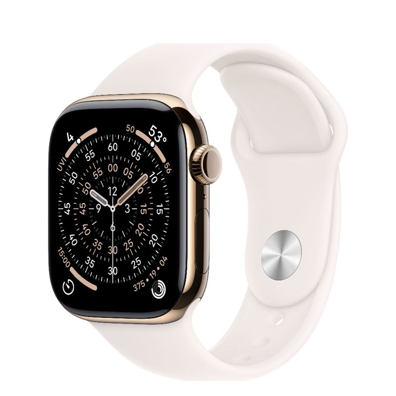 Apple Watch Series 11 GPS + Cellular 46mm Gold Titanium Case with Light Blush Sport Band - M/L (MFD64) Apple Watch Series 11 GPS + Cellular 46mm Gold Titanium Case with Light Blush Sport Band - M/L (MFD64)