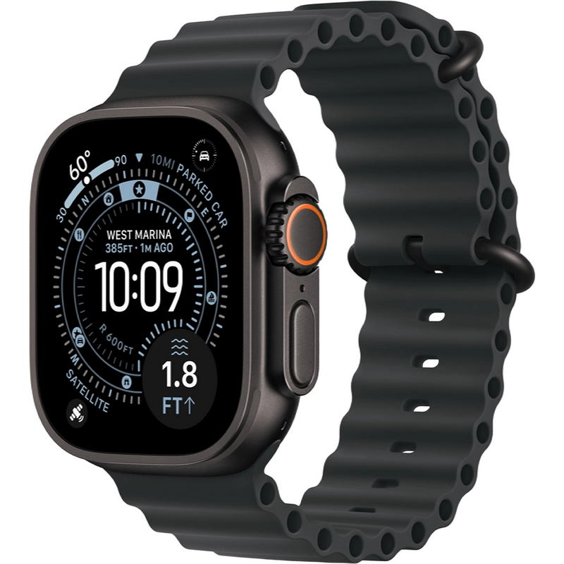 Apple Watch Ultra 3 GPS + Cellular 49mm Black Titanium Case with Black Ocean Band (MF0J4)