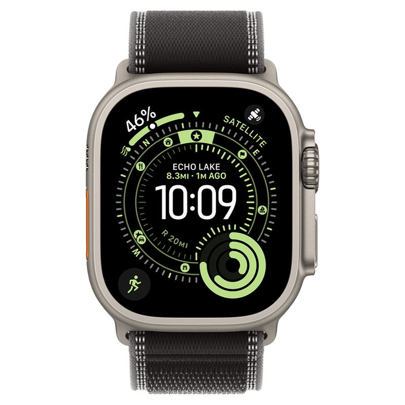 Apple Watch Ultra 3 GPS + Cellular 49mm Natural Titanium Case with Black/Charcoal Trail Loop - M/L (MF1V4+MFT94) - фото 1