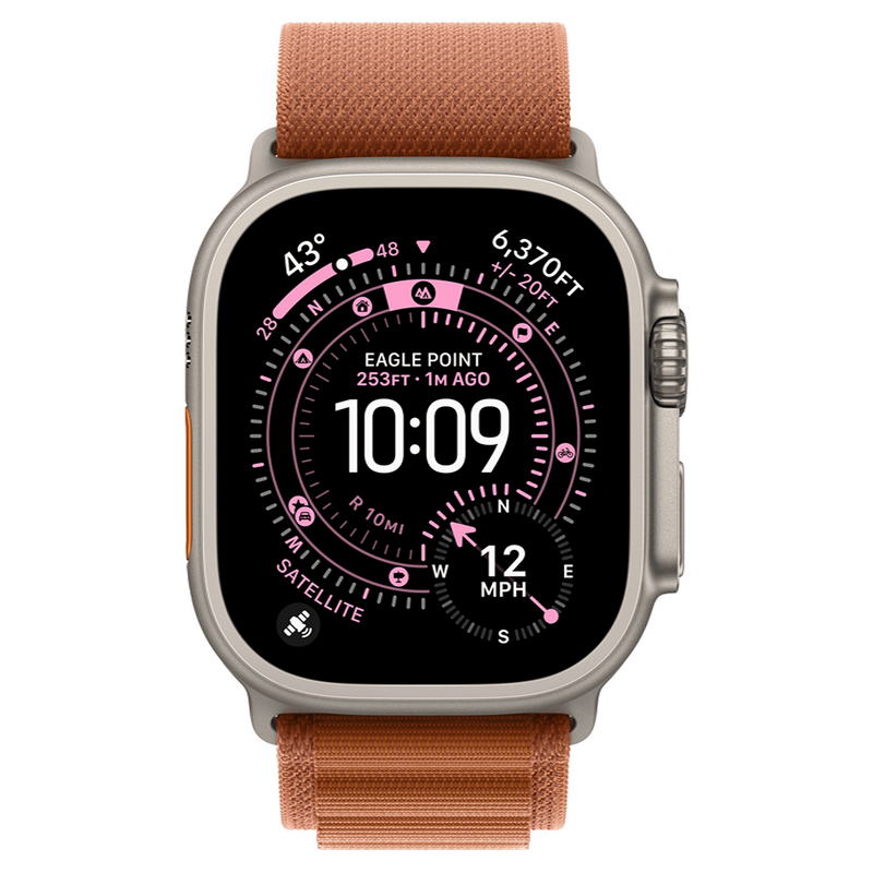 Apple Watch Ultra 3 GPS + Cellular 49mm Natural Titanium Case with Terra Cotta Alpine Loop - Large (MF1V4+MFTD4) - фото 1