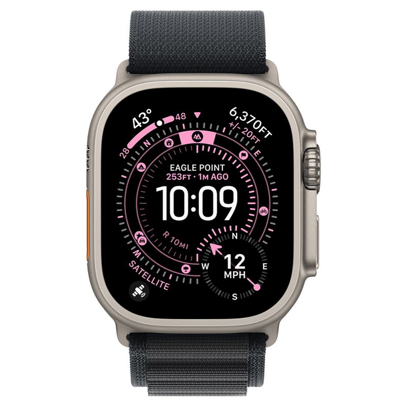 Apple Watch Ultra 3 GPS + Cellular 49mm Natural Titanium Case with Black Alpine Loop - Medium (MF1V4+MFTF4) - фото 1