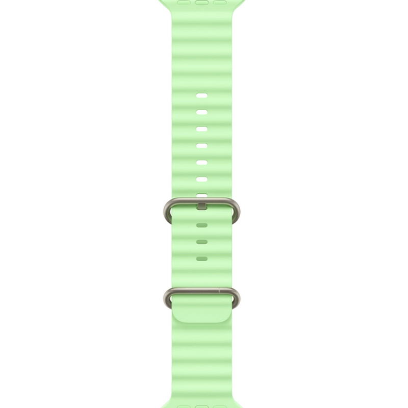 Apple Watch Ultra 3 GPS + Cellular 49mm Natural Titanium Case with Neon Green Ocean Band (MF1V4+MGCF4) - фото 2 Apple Watch Ultra 3 GPS + Cellular 49mm Natural Titanium Case with Neon Green Ocean Band (MF1V4+MGCF4) - фото 2
