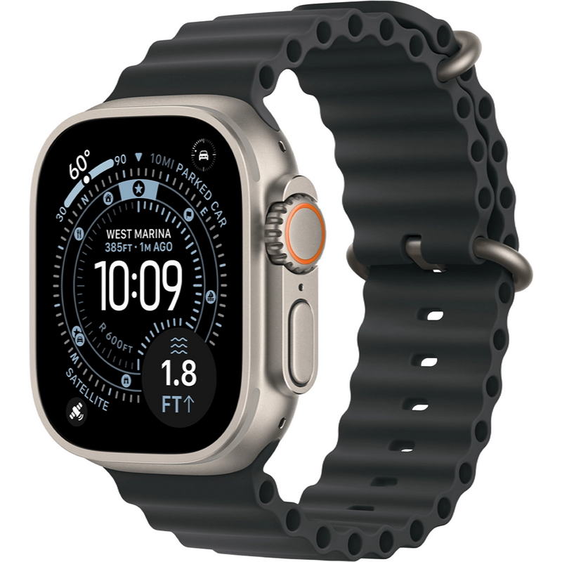 Apple Watch Ultra 3 GPS + Cellular 49mm Natural Titanium Case with Black Ocean Band (MF1V4+MXTL3)