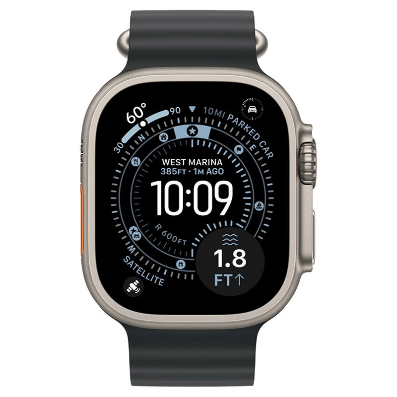 Apple Watch Ultra 3 GPS + Cellular 49mm Natural Titanium Case with Black Ocean Band (MF1V4+MXTL3) - фото 1 Apple Watch Ultra 3 GPS + Cellular 49mm Natural Titanium Case with Black Ocean Band (MF1V4+MXTL3) - фото 1
