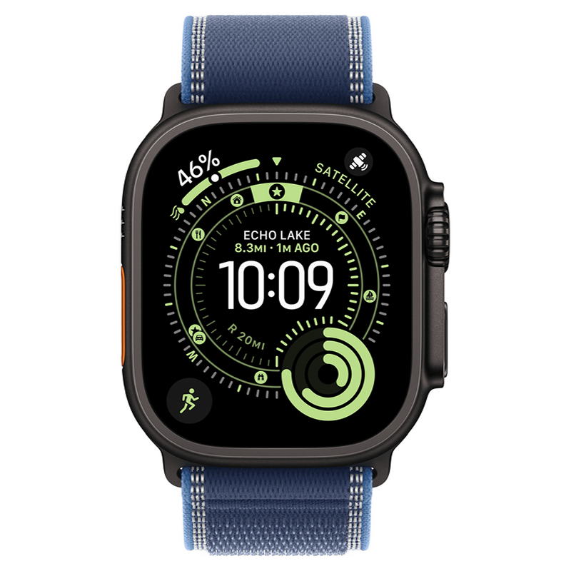 Apple Watch Ultra 3 GPS + Cellular 49mm Black Titanium Case with Blue/Bright Blue Trail Loop - M/L (MF254+MG9R4) - фото 1