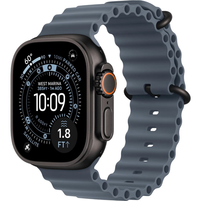Apple Watch Ultra 3 GPS + Cellular 49mm Black Titanium Case with Anchor Blue Ocean Band (MF254+MGCJ4)